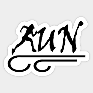 Run (black) Sticker